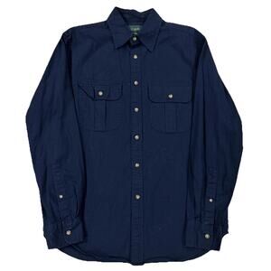 Men’s J. Crew Oarsman Long Sleeve Button Up Shirt Cotton Navy Blue Size Small